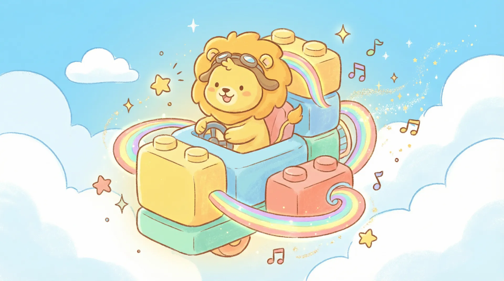 亲子时光机 - 里番动漫 欢迎页，小狮子驾驶时光机穿越云朵